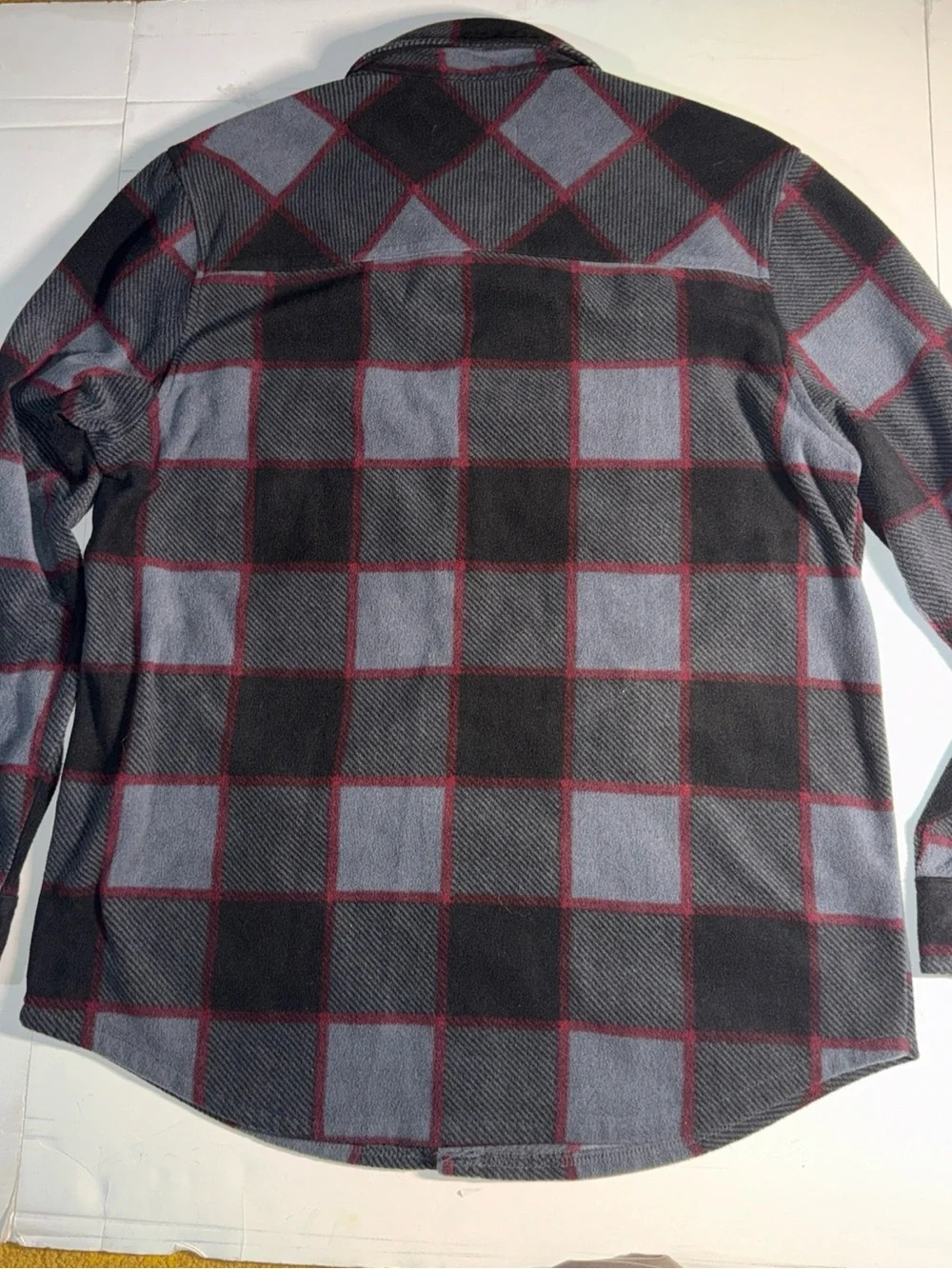 Freedom foundry Men's Lightweight Plaid Shirt Jacket in Black, Gray & Red -